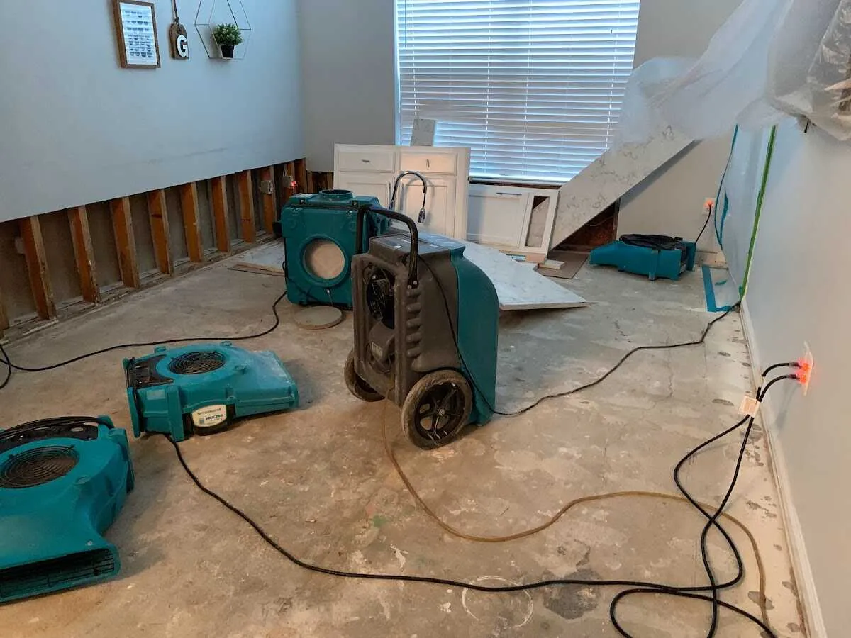 Dehumidifier in flood-cut room for Water Extraction & Removal in East Alton